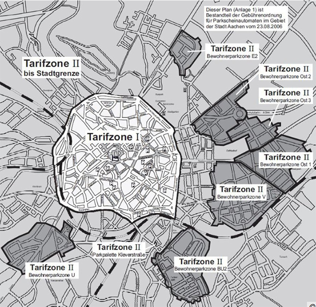 Bewohnerparkzonen Tarife